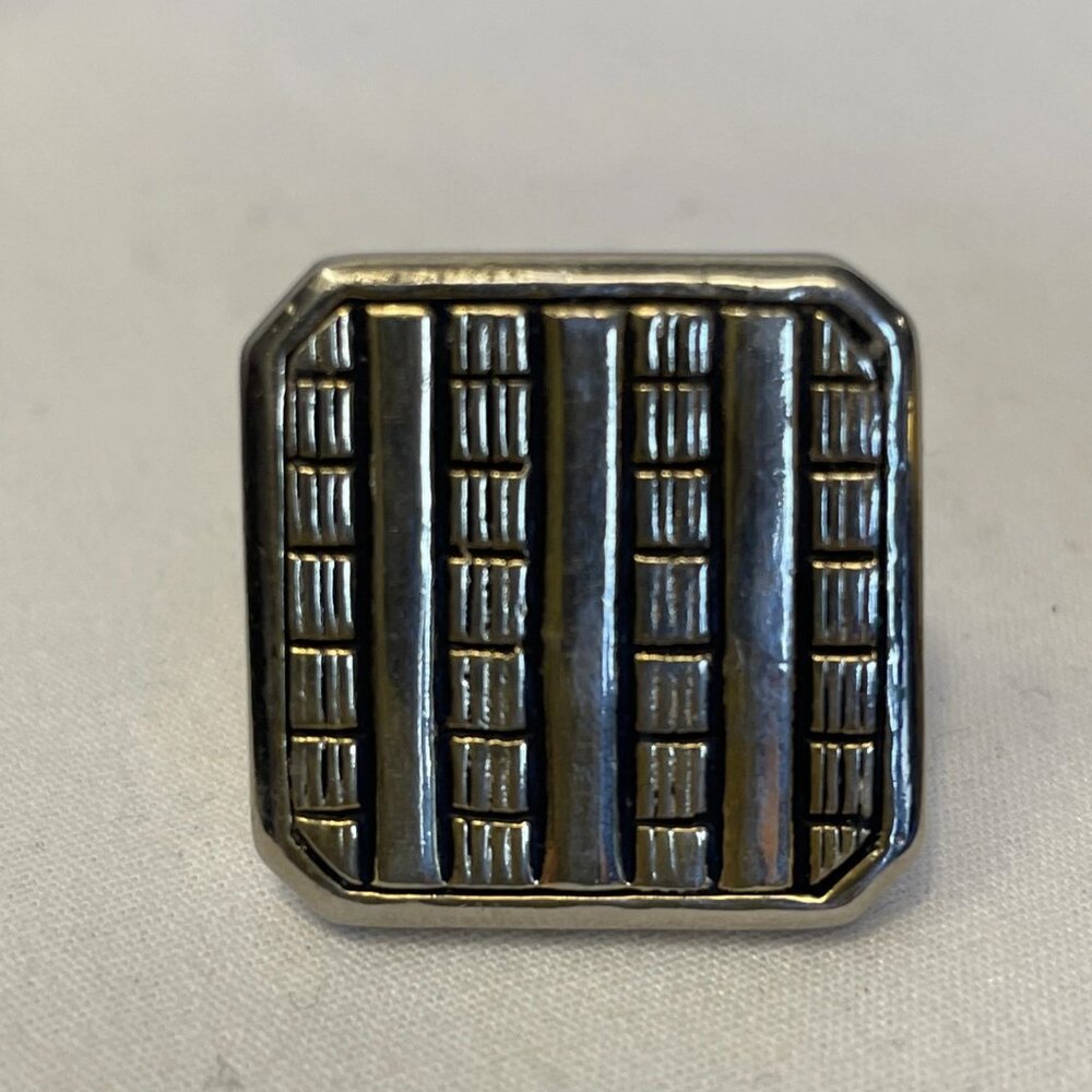 Silver/Gold-Tone Rectangular Textured Lined Patte… - image 6